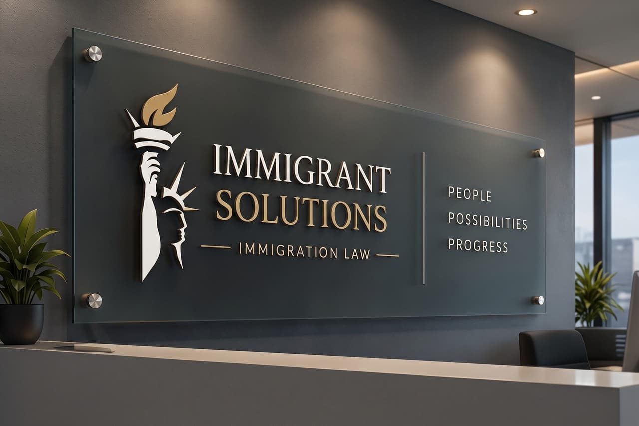 Immigrant Solutions reception signage