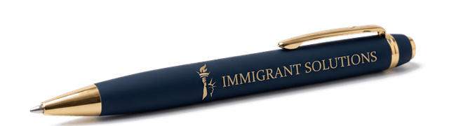 Immigrant Solutions branded pen